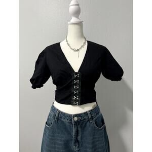 Cotton On Puffy Sleeve Corset Top